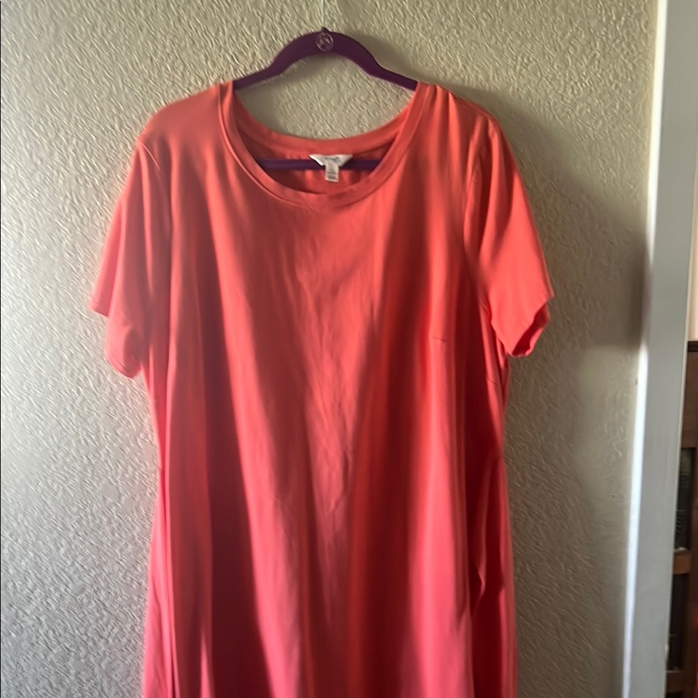 Coral T-Shirt Dress by Terra & Sky